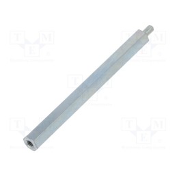 50 pcs : 225X65 - Screwed spacer sleeve, 65mm, Int.thread: M3, Ext.thread: M3, steel