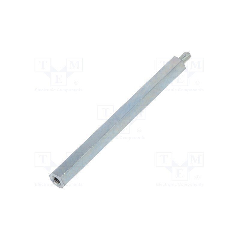 50 pcs : 225X65 - Screwed spacer sleeve, 65mm, Int.thread: M3, Ext.thread: M3, steel