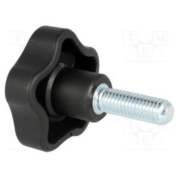 10 pcs : VCT.50 P-M10X30-C9 - Knob, Ø: 50mm, Ext.thread: M10, 30mm, H: 32mm, technopolymer PP