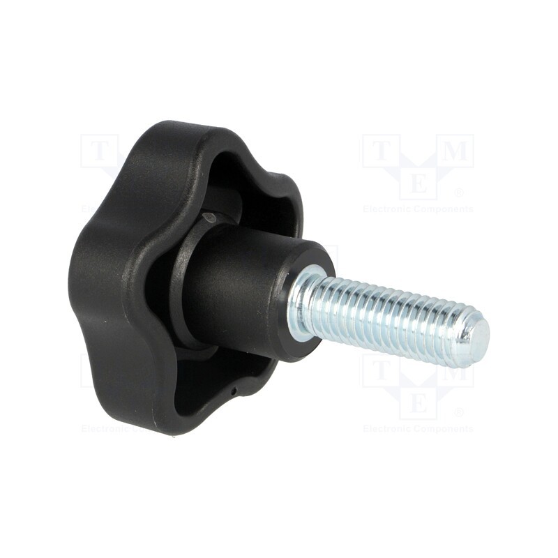 10 pcs : VCT.50 P-M10X30-C9 - Knob, Ø: 50mm, Ext.thread: M10, 30mm, H: 32mm, technopolymer PP