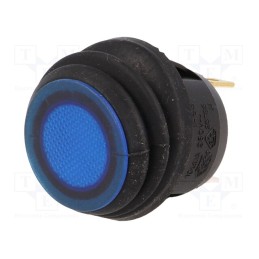 10 pcs : R13-112B8W-02-BUNN-0A-N2 - ROCKER, SPST, Pos: 2, ON-OFF, 10A/250VAC, blue, IP65, neon lamp, 50mΩ
