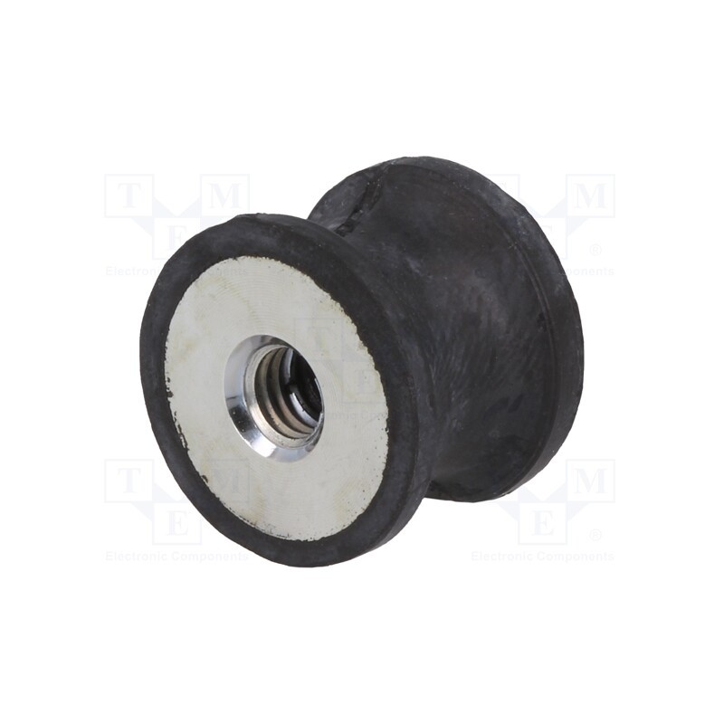 10 pcs : DVC.3-20-14-15-M6-55 - Vibration damper, M6, Ø: 20mm, rubber, L: 15mm, H: 6mm, 289N, 77N/mm