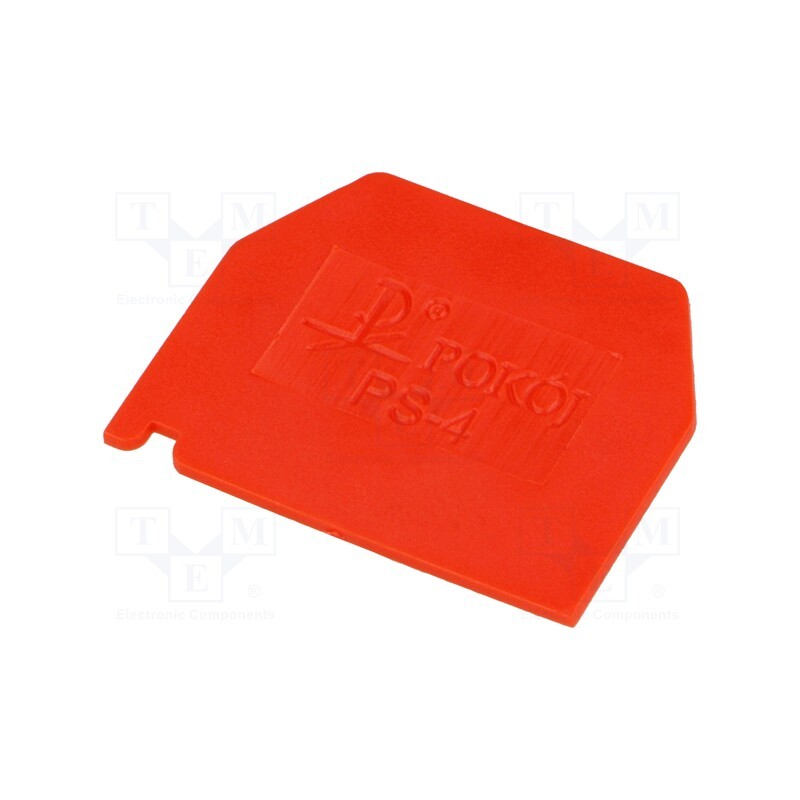 10 pcs : A41-6107 - End plate, red, Width: 1mm, polyamide, -25÷100°C, ZG-G2.5,ZG-G4