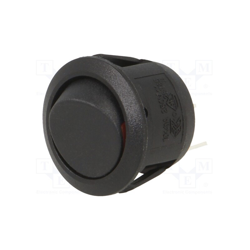 10 pcs : RA1-1A-DC-2-R - ROCKER, SPST, Pos: 2, ON-OFF, 10A/28VDC, black, none, Rcont max: 50mΩ
