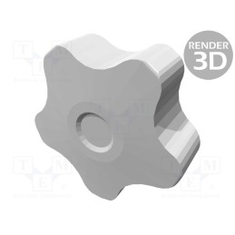 10 pcs : VCT.50 P-M10X25-C9 - Knob, Ø: 50mm, Ext.thread: M10, 25mm, H: 32mm, technopolymer PP