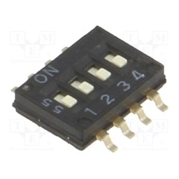 10 pcs : A6H-4101 - Switch: DIP-SWITCH, Poles number: 4, ON-OFF, 0.025A/24VDC, Pos: 2