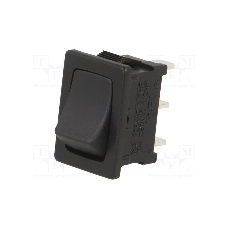 10 pcs : RF1-1E-DC-2-B - ROCKER, SPDT, Pos: 2, ON-(ON), 10A/24VDC, black, none, Body: black