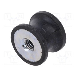 10 pcs : DVC.3-20-14-15-M6-70 - Vibration damper, M6, Ø: 20mm, rubber, L: 15mm, H: 6mm, 374N, 100N/mm