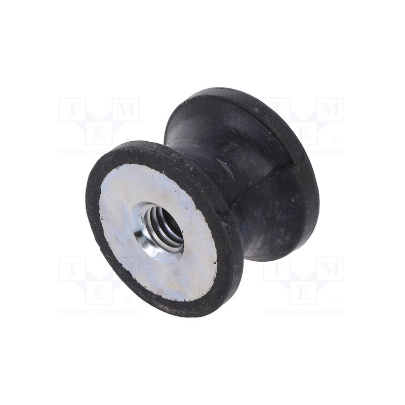 10 pcs : DVC.3-20-14-15-M6-70 - Vibration damper, M6, Ø: 20mm, rubber, L: 15mm, H: 6mm, 374N, 100N/mm