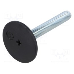 10 pcs : LX.50-SW19-M12X68-S - Foot, rigid,with screwdriver slot,with lever, Base dia: 50mm