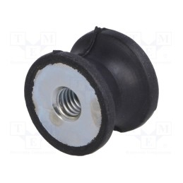 10 pcs : DVC.3-20-14-15-M6-40 - Vibration damper, M6, Ø: 20mm, rubber, L: 15mm, H: 6mm, 223N, 60N/mm