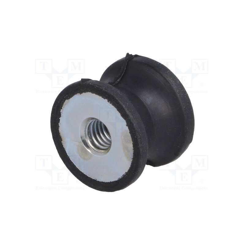 10 pcs : DVC.3-20-14-15-M6-40 - Vibration damper, M6, Ø: 20mm, rubber, L: 15mm, H: 6mm, 223N, 60N/mm