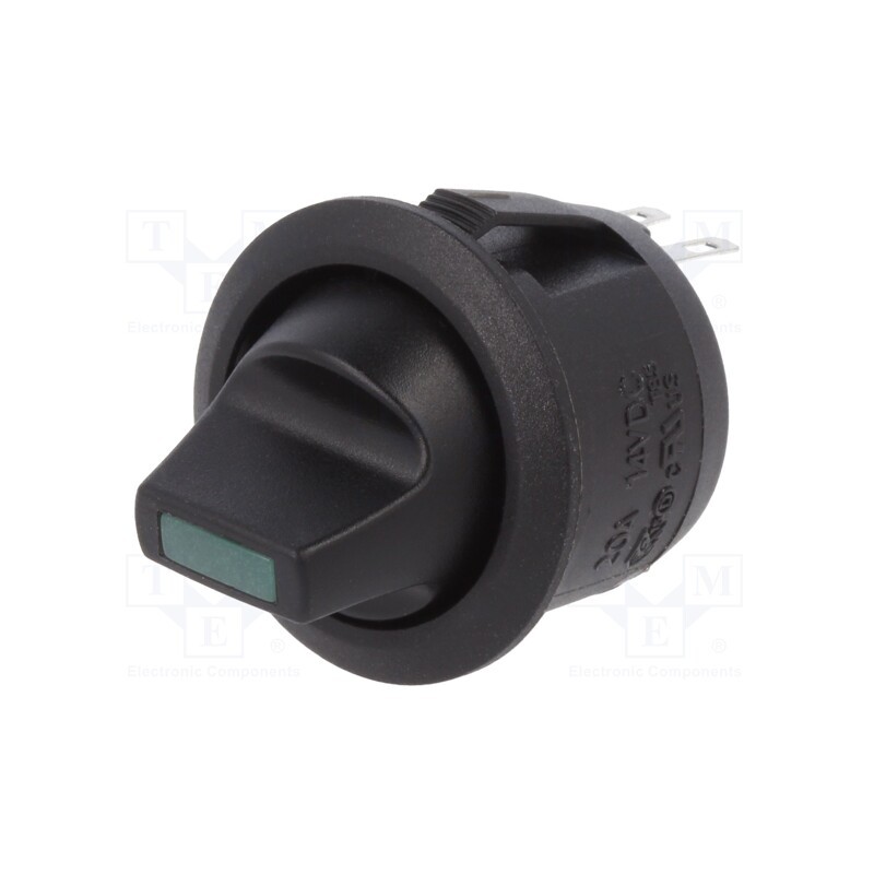 10 pcs : R13-112LP-02-BBGG-0D-L-1 - ROCKER, SPST, Pos: 2, ON-OFF, 20A/12VDC, black, LED,point, 12V, 50mΩ