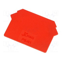 10 pcs : A41-8117 - End plate, red, Width: 1mm, polyamide, -25÷120°C, UL94V-0, ZUG