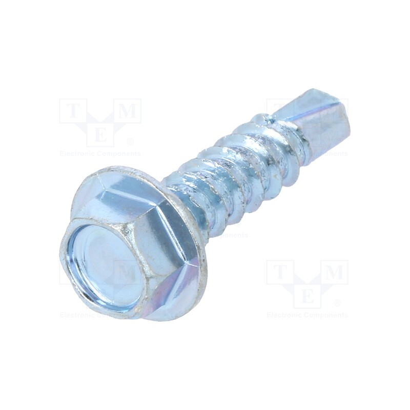 500 pcs : 1476572 - Screw, for metal, with flange, 3.9x16, Head: hexagonal, 5.5mm, zinc
