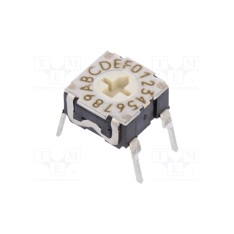 10 pcs : RTE1600N44 - Encoding switch, HEX/BCD, Pos: 16, THT, Rcont max: 100mΩ, RTE, tube