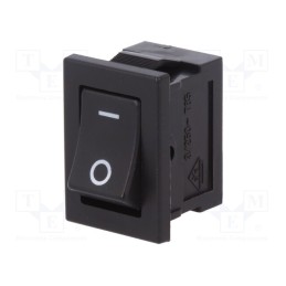 10 pcs : DS-850K-S-IO-K - ROCKER, SPST, Pos: 2, ON-OFF, 3A/250VAC, black, none, Rcont max: 20mΩ