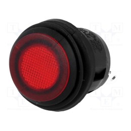 10 pcs : R13-112B8W-02-BRNN-0A-N2 - ROCKER, SPST, Pos: 2, ON-OFF, 10A/250VAC, red, IP65, neon lamp, 50mΩ