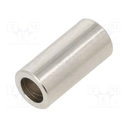 50 pcs : 317/4.3X14.5 - Spacer sleeve, 14.5mm, cylindrical, brass, nickel, Out.diam: 7mm