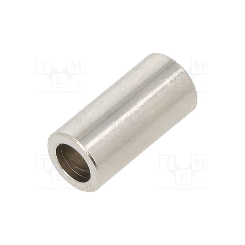 50 pcs : 317/4.3X14.5 - Spacer sleeve, 14.5mm, cylindrical, brass, nickel, Out.diam: 7mm
