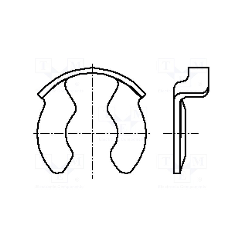 100 pcs : 1678701 - Circlip, spring steel, Shaft dia: 16mm, BN 13194, Ring: external