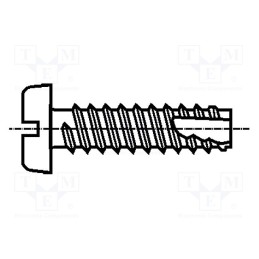 500 pcs : 1381105 - Screw, 2.9x25, Head: cheese head, slotted, 0,8mm, hardened steel