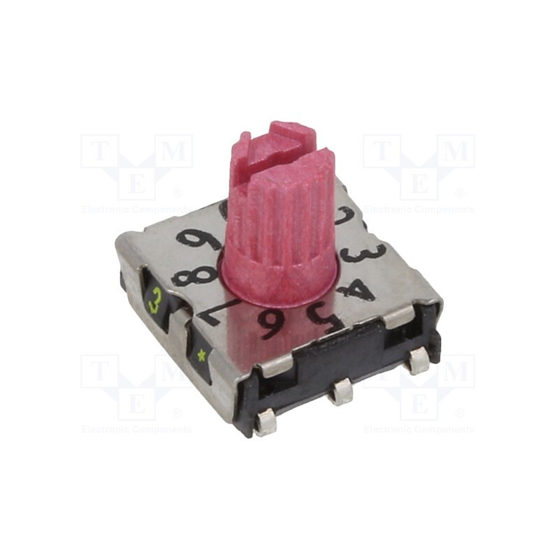 10 pcs : P25SMJ301 - Encoding switch, DEC/BCD, Pos: 10, SMD, Rcont max: 80mΩ, 7x7x2.5mm