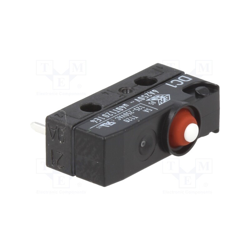 10 pcs : DC1C-H1AA - Microswitch SNAP ACTION, 6A/250VAC, without lever, SPDT, ON-(ON)