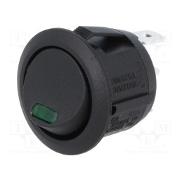 10 pcs : - ROCKER, SPST, Pos: 2, ON-OFF, 10A/250VAC, 10A/24VDC, black, LED, 2V