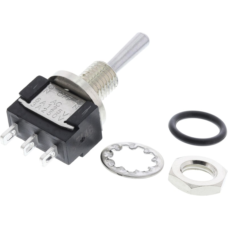 1 pcs - KNITTER-SWITCH Toggle Switch, Panel Mount, (On)-Off-(On), SPDT, Solder Terminal