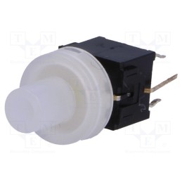 10 pcs : PB61304AL-5 - Switch: keypad, Pos: 2, DPDT, 0.1A/30VDC, colourless, LED, white, THT