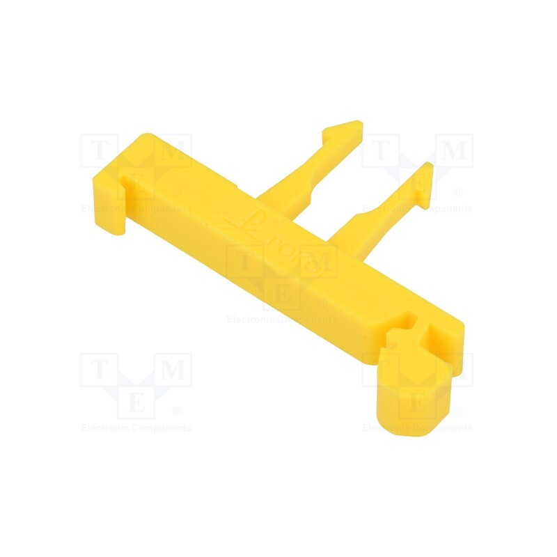 10 pcs : A45-2711 - Mounting clamp, for DIN rail mounting,snap fastener, yellow