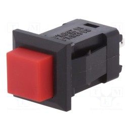 10 pcs : DS-435-S-R - Switch: push-button, Pos: 2, SPST-NO, 1A/250VAC, OFF-ON, Body: black