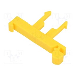 10 pcs : A45-2731 - Mounting clamp, for DIN rail mounting,snap fastener, yellow
