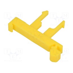 10 pcs : A45-2751 - Mounting clamp, for DIN rail mounting,snap fastener, yellow
