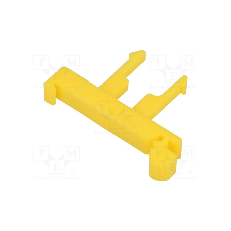 10 pcs : A45-2751 - Mounting clamp, for DIN rail mounting,snap fastener, yellow
