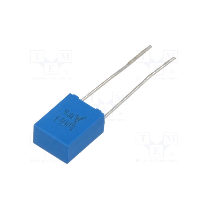 10 pcs : B32529C0105K289 - Capacitor: polyester, 1uF, 40VAC, 63VDC, 5mm, ±10%, 7.3x9.5x4.5mm
