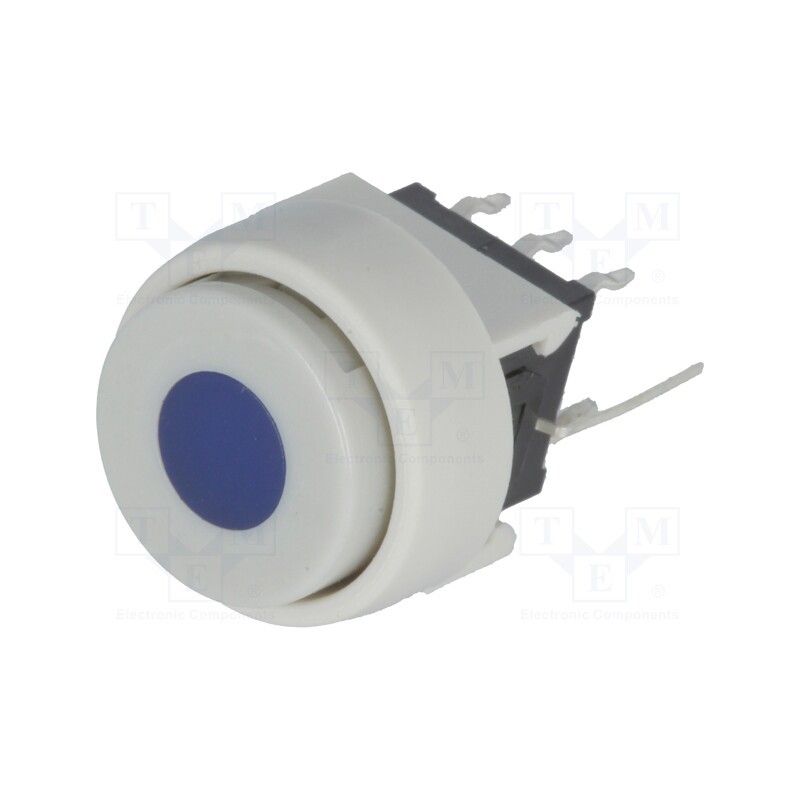10 pcs : PB6136AL-4 - Switch: keypad, Pos: 2, DPDT, 0.1A/30VDC, white, LED, blue, THT, 1.5N