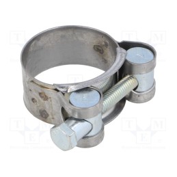 10 pcs : S2032 - T-bolt clamp, W: 20mm, Clamping: 32÷35mm, chrome steel AISI 430, S