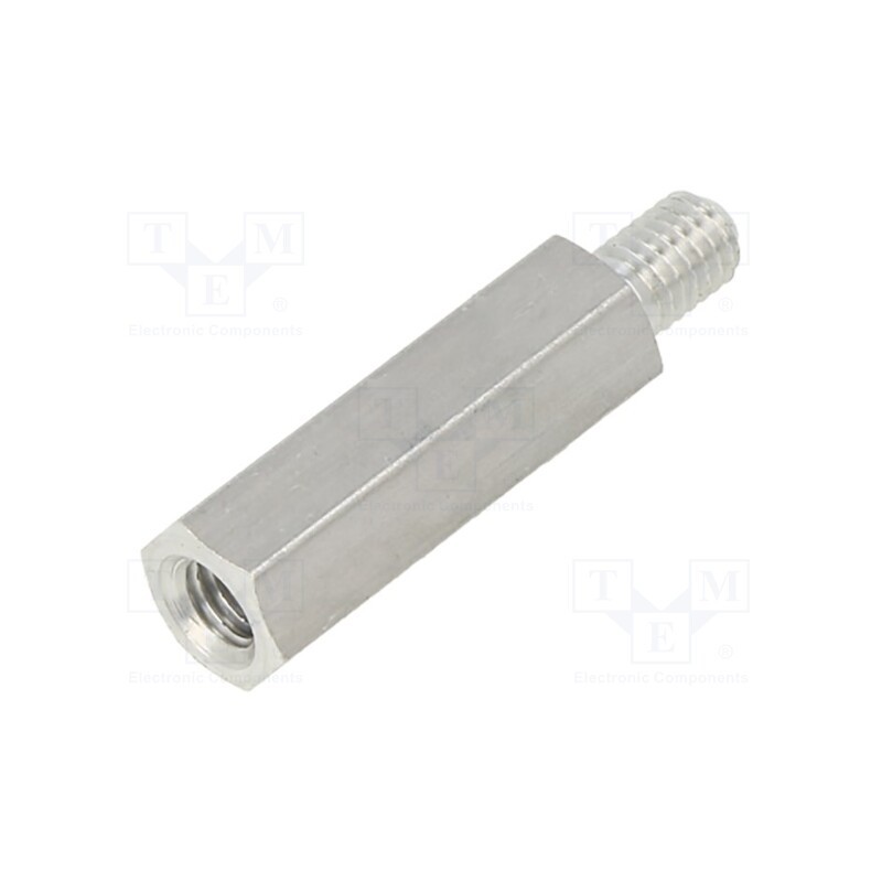 50 pcs : 238X25 - Screwed spacer sleeve, 25mm, Int.thread: M5, Ext.thread: M5