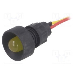 10 pcs : LKS12-24-Y - Indicator: LED, recessed, yellow, 12÷24VDC, 12÷24VAC, Ø13mm, IP20