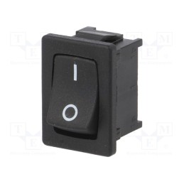 10 pcs : 1801.2106 - ROCKER, SPST, Pos: 2, ON-OFF, 10A/250VAC, black, IP40, 100mΩ, UL94V-2