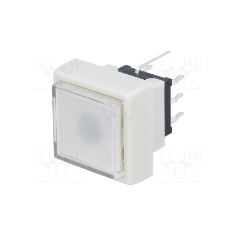 10 pcs : PB6133FBL-5 - Switch: keypad, Pos: 2, DPDT, 0.1A/30VDC, white, LED, white, THT, 1.5N