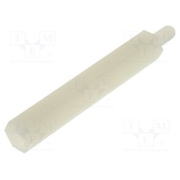 50 pcs : TP-45 - Screwed spacer sleeve, hexagonal, polyamide, M3, M3, 45mm
