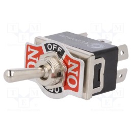 10 pcs : KN3(C)203AP - Switch: toggle, Pos: 3, DP3T, ON-OFF-ON, 10A/250VAC, -25÷85°C, 50mΩ