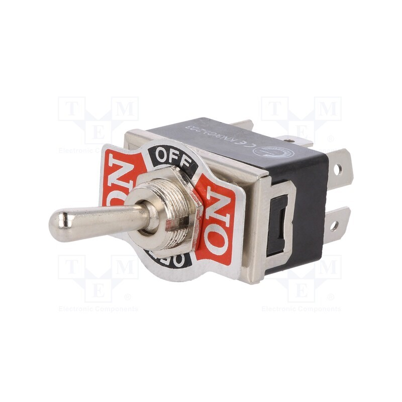 10 pcs : KN3(C)203AP - Switch: toggle, Pos: 3, DP3T, ON-OFF-ON, 10A/250VAC, -25÷85°C, 50mΩ