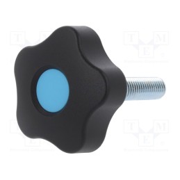 10 pcs : VCT.50 P-M10X40-C5 - Knob, Ø: 50mm, Ext.thread: M10, 40mm, H: 32mm, technopolymer PP