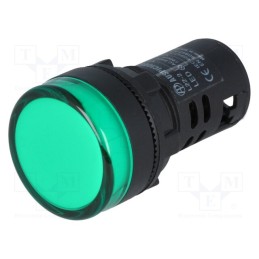 10 pcs : L22 220VAC G - Control lamp, 22mm, L22, -20÷60°C, Illumin: LED, 230V, Ø22.5mm, IP65