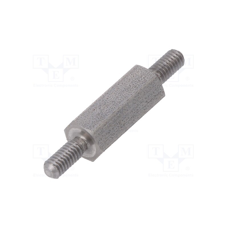 50 pcs : 442X12 - Screwed spacer sleeve, 12mm, Ext.thread: M2,5, hexagonal