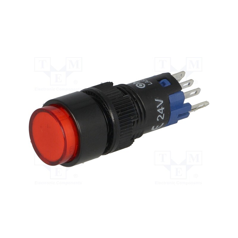10 pcs : LAS2Y-11Z/24/R - Switch: push-button, Pos: 2, SPDT, 0.5A/250VAC, 1A/24VDC, ON-ON
